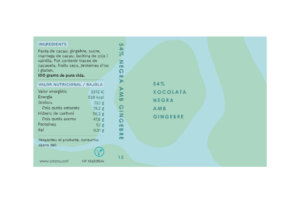 Xocolata negra 54% cacau amb gingebre