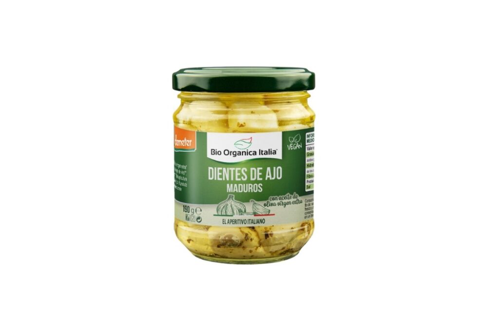 Alls ecològics marinats en oli d'oliva verge extra 190g