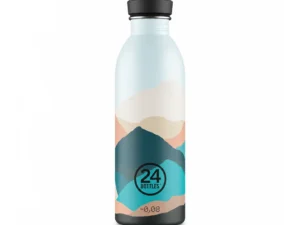 Ampolla reutilitzable 24Bottles Urban Mountains de 500 ml, amb estampat de muntanyes.